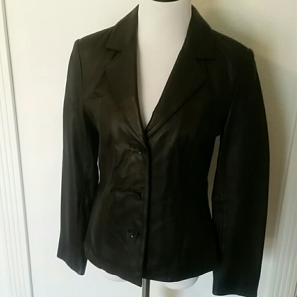 Wilson Italian Leather Shirt collar Jacket EUC S
